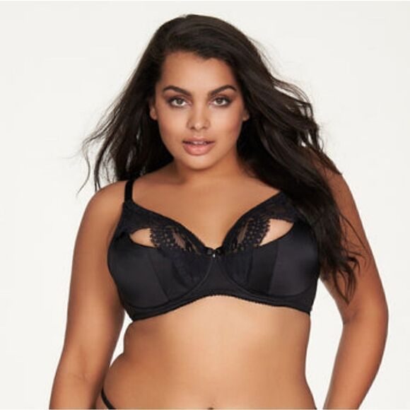 Frederick’s of Hollywood Eloise Underwire Full Figure Bra Black NWT Size 34D - Picture 2 of 4